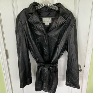 Vintage Nine West Genuine Leather Trench Jacket